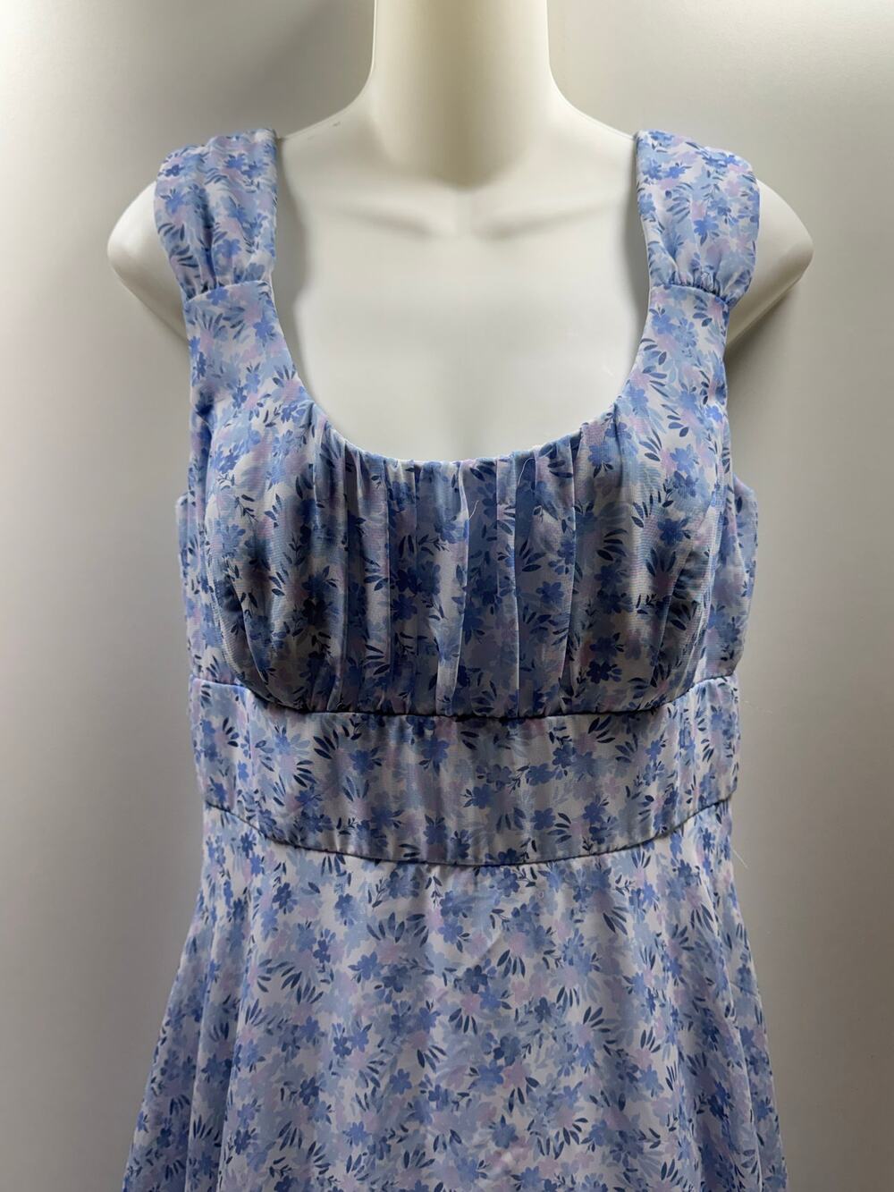 Cottage Core Women’s Spring Easter Dress Sleeveless Sz Small (4-6) Lined Blue